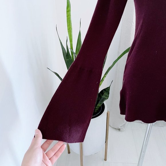 J Crew Peplum Sleeve V-Neck Sweater Top Size Small - Picture 5 of 11